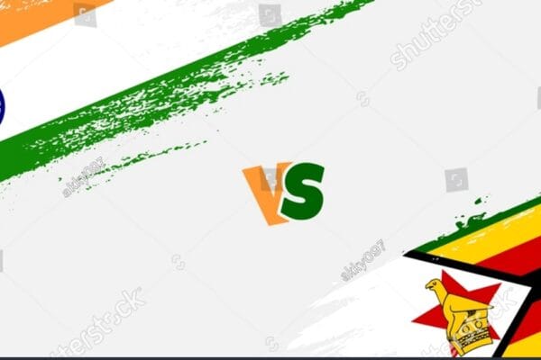 India vs Zimbabwe live score T20 World Cup 2026 match action showing India batting against Zimbabwe in Chennai stadium