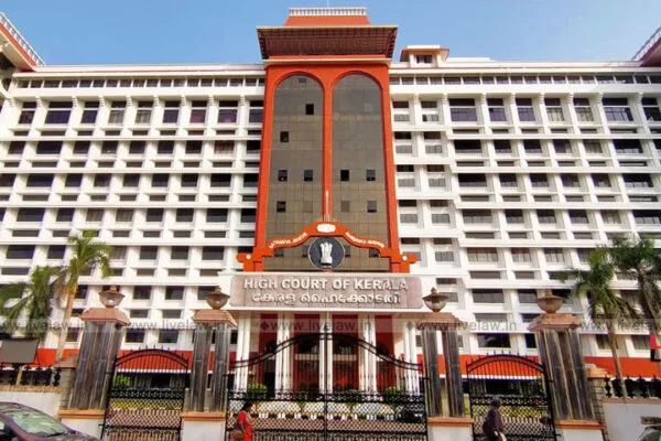 Kerala High Court building in Kochi and poster of The Kerala Story film